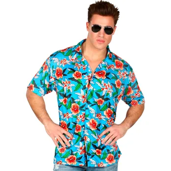 Karnevalový kostým Havajská košile Modrá laguna Modrá XL