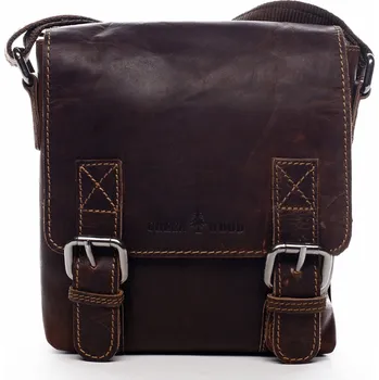 Menší kožená pánská crossbody Raul Green Wood hnědá