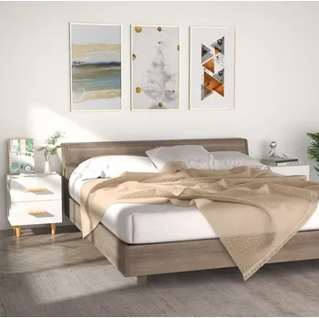 Noční stolek vidaXL Noční stolky 2 ks 40 x 35 x 47,5 cm [811983] Barva: Bílá