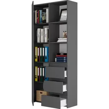 regál Kancelářský regál se šuplíky MODERN B-80-S3 - různé barevné verze antracit