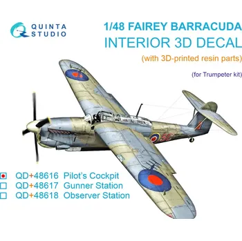 Plastikový model Quinta studio 1/48 Fairey Barracuda Pilot's Cockpit 3D&interior