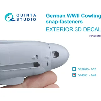 Plastikový model Quinta studio 1/48 German WWII Cowling Snap-Fasteners