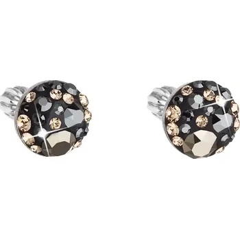 Náušnice Stříbrné náušnice pecka s krystaly Swarovski mix barev kulaté 31336.4 colorado