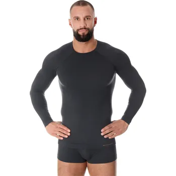 Pánské tričko Brubeck pánské tričko s dlouhým rukávem Active wool dark blue Barva: Tmavě modrá, Velikost: XXL