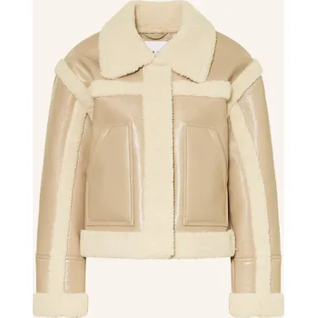 Mrs & Hugs Dámská Bunda V Koženém Vzhledu S Umělou Kožešinou,...