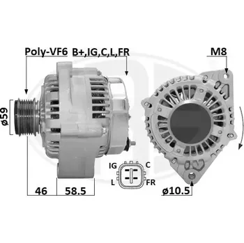 Alternátor ERA Alternátor ERA 209660A + DOPRAVA ZDARMA!