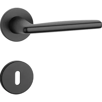 Dveřní kování AT - LUNA - R 7S rozety BB, klika/klika BS - Černá matná