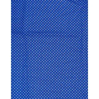Bavlněná česká látka šíře 150cm - bílý puntík 2mm na modré (50cm)