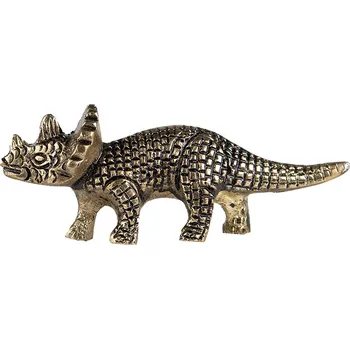 Dveřní kování Zlatá antik kovová úchytka Dinosaurus - 8*3 cm