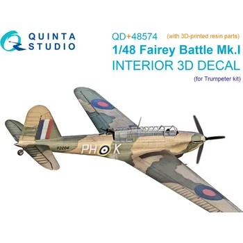 Plastikový model Quinta studio 1/48 Fairey Battle Mk.I 3D-Print.&col.inter.(TRUM)