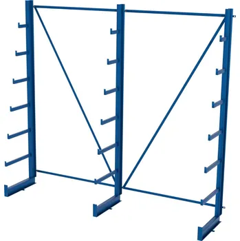 Dílenský regál Svařovaný konzolový regál, jednostranný, stromečkový, 2500×2700×635 mm