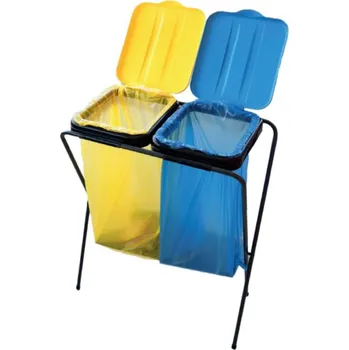 Venkovní odpadkový koš Benco Ecoben 03539015 stojan na tříděný odpad žlutý/modrý