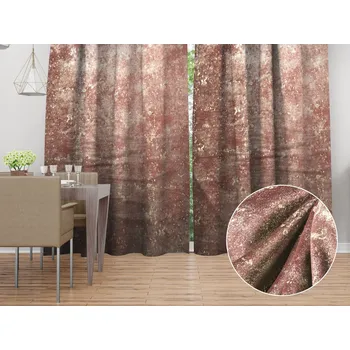 ubrus Sametový závěs Isabela IBL-013 Gold Design starorůžový - šířka 270 cm 270x150 cm