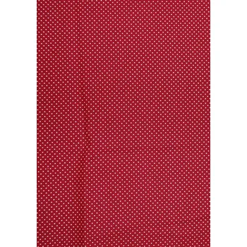 Bavlněná česká látka šíře 160cm - bílý puntík 2mm na bordó (50cm)