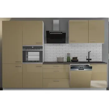 Kuchyňská linka Kuchyňská linka LARA cappuccino lesk, Sestava F, 310 cm
