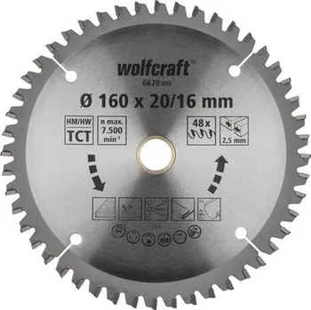 Pilový kotouč WOLFCRAFT Wolfcraft pilový kotouč jemné řezy o190x20,16 Z56 6623000, 6623000