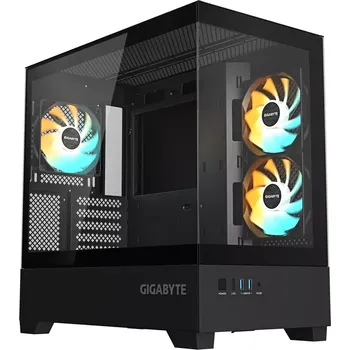 GIGABYTE C201 PANORAMIC/Midi Tower/Transpar./Černá