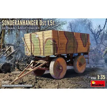 Plastikový model Miniart 1/35 Sonderanhanger Ost 1.5t, German Cargo Trailer
