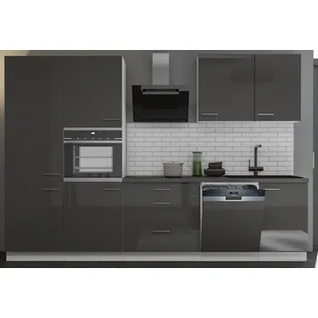 Kuchyňská linka Kuchyňská linka LARA šedý lesk, Sestava F, 310 cm