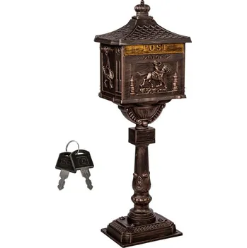 Železářství STILISTA starožitná poštovní schránka, 118 cm, bronz