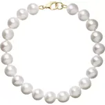 Perlový náramek bílý z pravých říčních perel se zlatým 14 karátovým zapínáním 923003.1