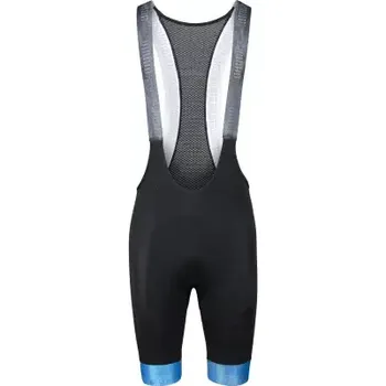 Cyklistické kalhoty Force Stripe pánské kraťasy s laclem a vložkou černá/modrá vel. M