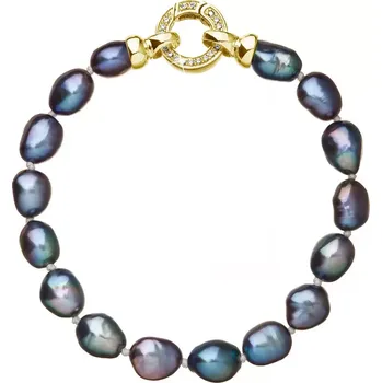 Náramek Perlový náramek z pravých říčních perel modrý 23011.3 peacock