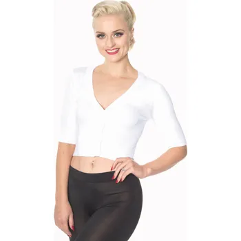 Dámský svetr Banned Retro krátký kardigan Sweet Dreamer - Snow White Velikost: S (UK 10)