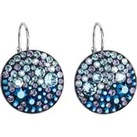 Stříbrné náušnice visací s krystaly Swarovski modré kulaté 31161.3 blue style