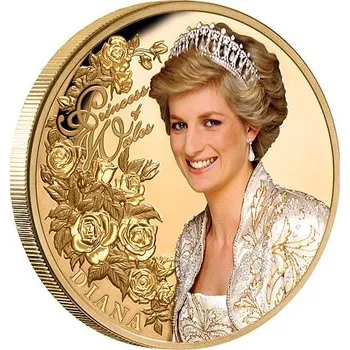 Exkluzivní zlatá mince Diana - Princezna z Walesu (60. výročí narození) 1 Oz 2021 Color PROOF