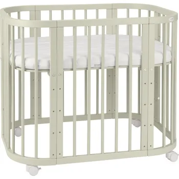 Dětská postýlka Monbaby nábytek Waldin Multifunkční dětská postýlka pro miminko 5v1 s matrací Barva: Olivová