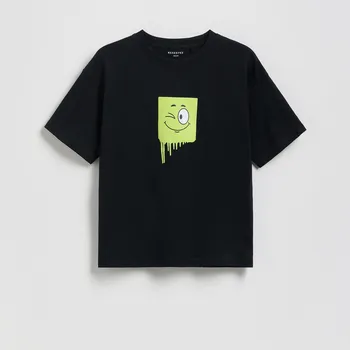 Reserved - Bavlněné tričko Basic - černý - 945EG-99X - 945EG-99X-164