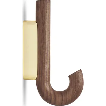 Věšák Gejst, Háček na zeď Gejst ořechové dřevo 13,3 cm mosaz - Formadore