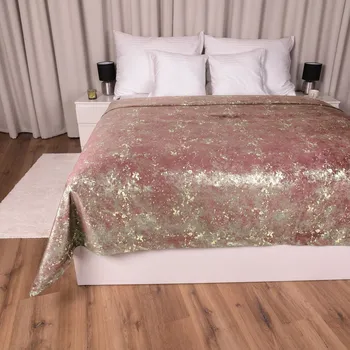 Přehoz na lůžko Sametový přehoz na postel Isabela IBL-013 Gold Design starorůžový Na míru