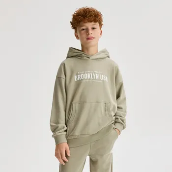 Chlapecká mikina Reserved - Bavlněná oversize mikina - světle zelená - 899FJ-70X - 899FJ-70X-152