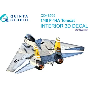 Plastikový model Quinta studio 1/48 F-14A Tomcat 3D-Print.&col.interior (GWH)