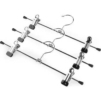 Ramínko Kovové ramínko na zboží s klipy - stříbrná (10 ks)