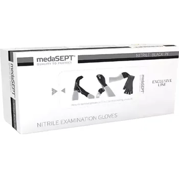 Vyšetřovací rukavice medaSEPT Rukavice jednorázové nitrilové nepudrované černé, M