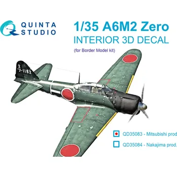 Plastikový model Quinta studio 1/35 A6M2 Zero (Mitsubishi Prod.) 3D&col.inter.