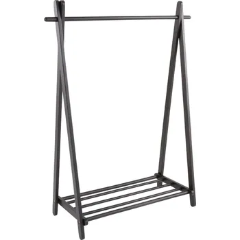 Věšák Jotex Černý dřevěný stojací věšák COLE 130 x 100 cm