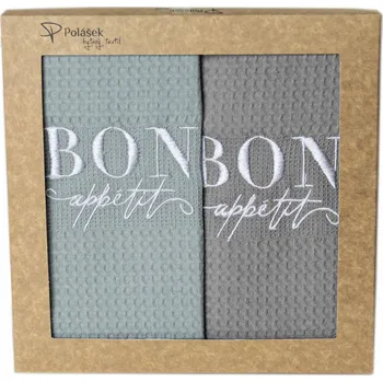 Utěrka Vyšívané vaflové utěrky ŠEDÉ ŠEDÉ