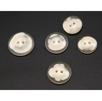Knoflík Dírkový knoflík - smetanovo bílý melír - průměr 1,75 cm