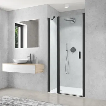 Sprchové dveře Roth CARIBA LINE CI PIF Jednokřídlé sprchové dveře s pevnou částí pro instalaci do niky 80 cm Profil: Černá, Sklo: Hladké čiré