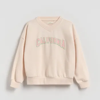 Dívčí mikina Reserved - Mikina s vystouplým nápisem - pastelově růžová - 243FA-03X - 243FA-03X-U15