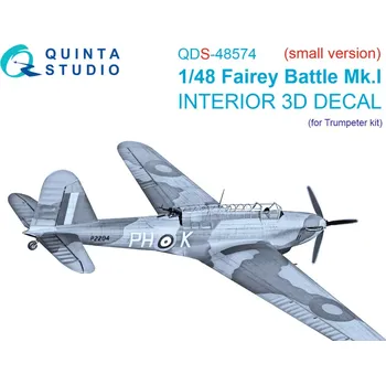 Plastikový model Quinta studio 1/48 Fairey Battle Mk.I 3D&col.interior (TRUMP)