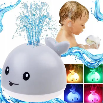 Hračka pro nejmenší Svítící tryskající fontána velryba do koupele