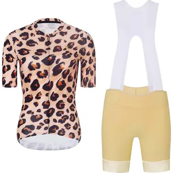 cyklistický dres RIVANELLE Cyklistický krátký dres a krátké kalhoty - WILDCAT II - béžová/černá