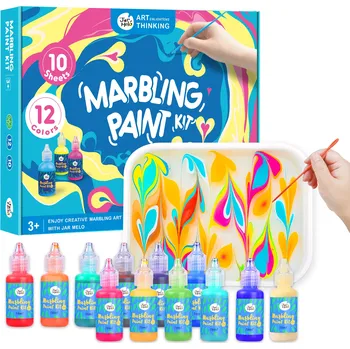Dřevěná hračka Jarmelo Sada na mramorování 12 barev