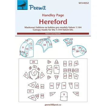 Plastikový model Peewit 1/144 Canopy mask Handley Page Hereford (VALOM)