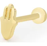 Lillian Vassago Zlatý piercing labreta fatimina ruka LLV92-GPI044LB